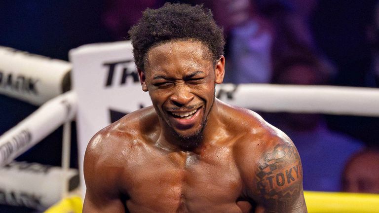 February 14, 2025, New York, New York, USA: KEYSHAWN DAVIS celebrates after defeating DENYS BERINCHYK and claiming the WBO Lightweight title at Madison Square Garden in New York, New York. (Cal Sport Media via AP Images)