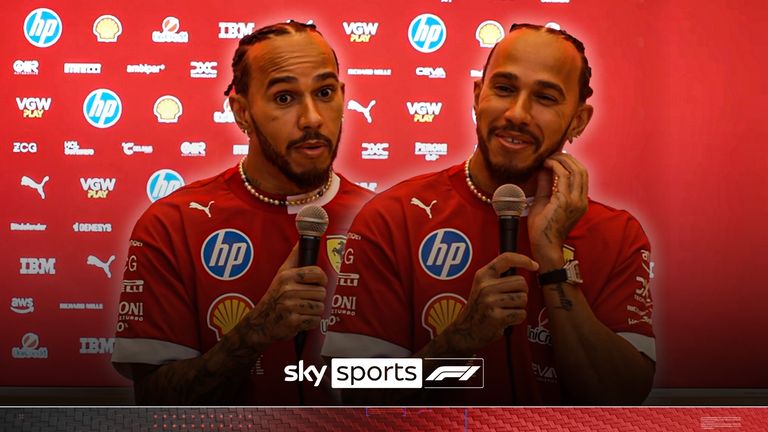 Lewis Hamilton dice que realmente disfruta conduciendo el Ferrari y piensa en broma sobre cuál podría ser una versión italiana de 'Hammer Time'.