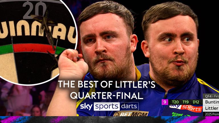 Luke Littler QUarter-final  with bunting