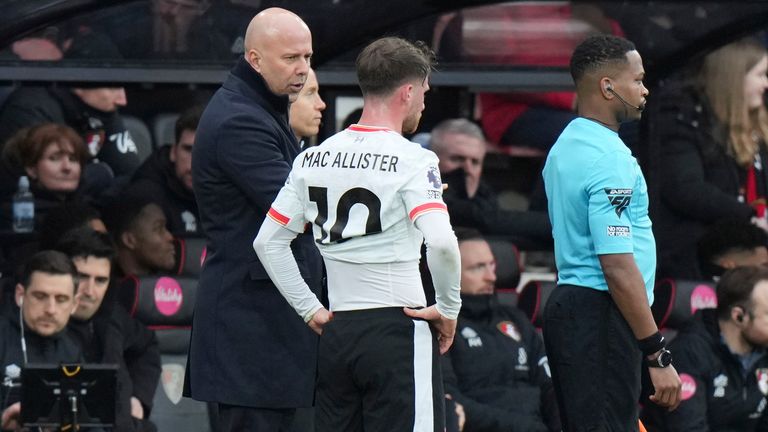 Alexis Mac Allister avoided a second yellow card against Bournemouth