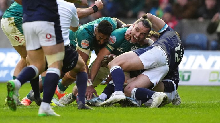 James Lowe wrestled the ball over the try-line for Ireland's crucial third try