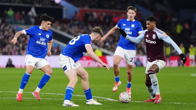 Marcus Rashford provided the assist for Marco Asensio for Aston Villa's opener vs Cardiff