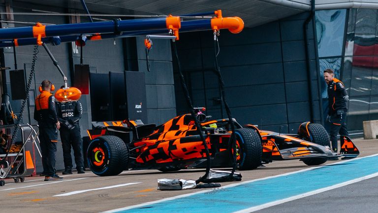 McLaren first team to reveal 2025 car as Norris drives at Silverstone