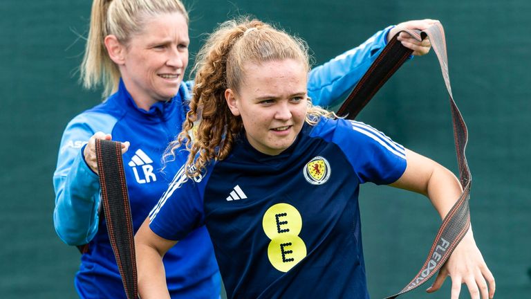 EDINBURGH, SCOTLAND - JULY 09: Mia McAulay during a Scotland Women National Team training session at Oriam, on July 09, 2024, in Edinburgh, Scotland.  (Photo by Ewan Bootman / SNS Group)