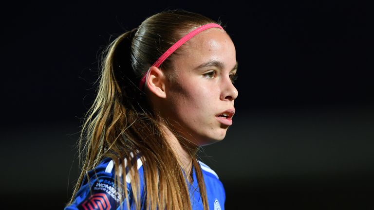 Nelly Las of Leicester City Women during the Leicester City Women v Bristol City Women: Continental Cup match at Pirelli Stadium on October 2, 2024 in London, United Kingdom.