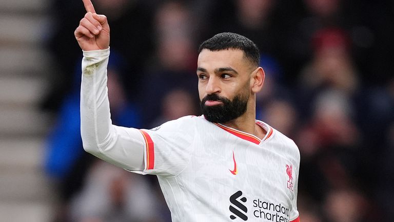 Mohamed Salah celebrates his converted penalty