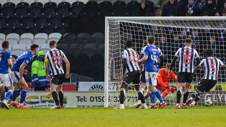 St Johnstone's Bozo Mikulic scores to make it 1-0 