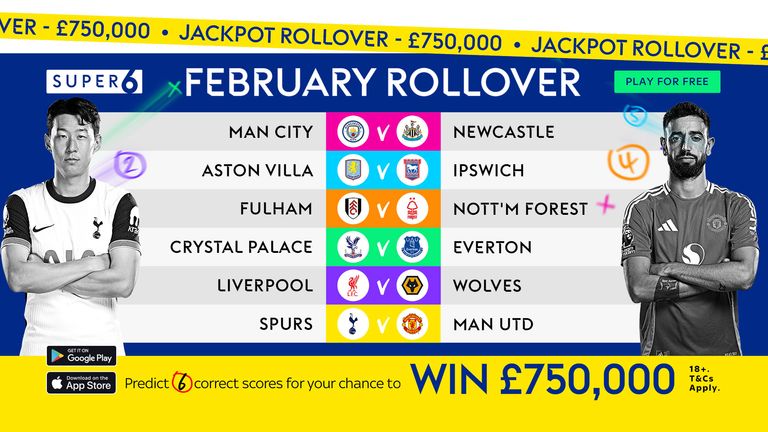 Win £750,000 with Super 6!