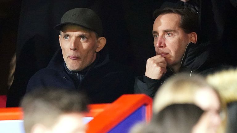 El jefe de Inglaterra, Thomas Tuchel, asistió, observando desde las gradas