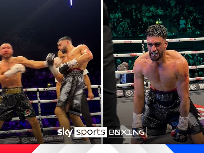 The ringside view of Adam Azim's knockdown and stoppage of Sergey Lipinets The ringside view of Adam Azim's knockdown and stoppage of Sergey Lipinets
