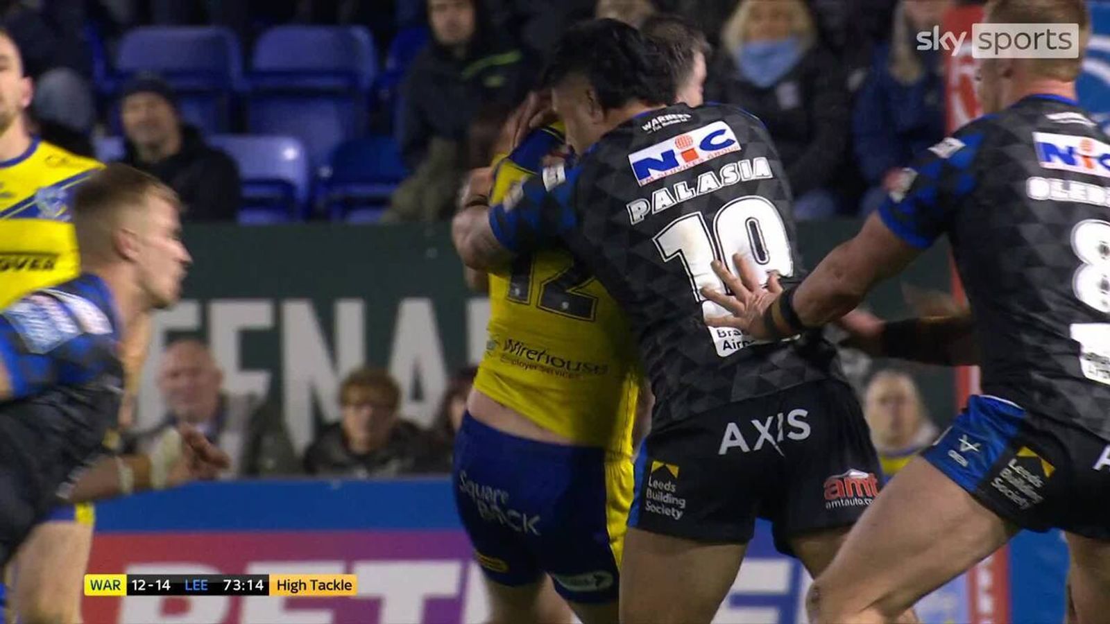 The defining moment? Palasia sent to the bin for a high tackle