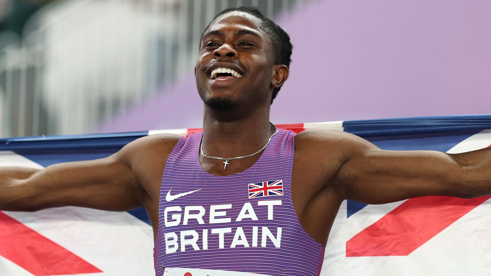 Great Britain's Jeremiah Azu equals lifetime best to win 60m gold at World Athletics Indoor Championships