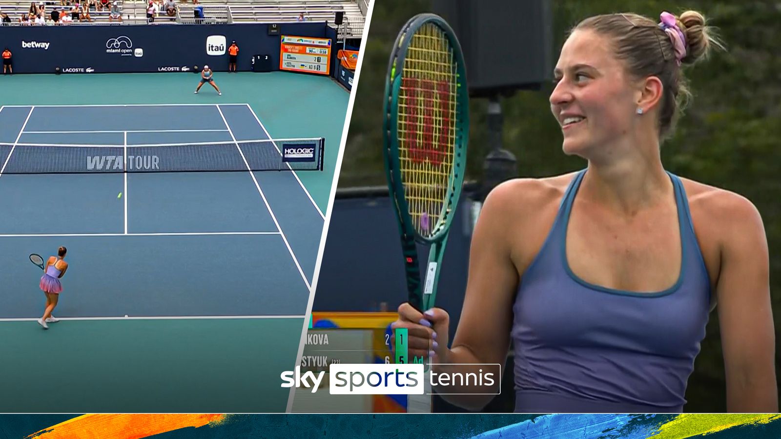 Marta Kostyuk hits underarm serve ace on match point in Miami Open