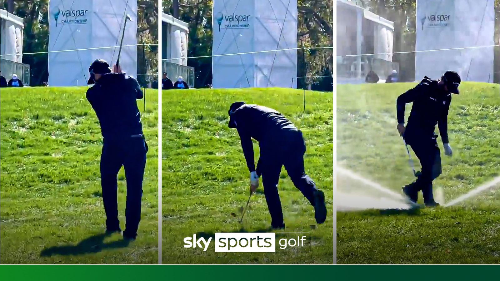 Adam Hadwin smashes club and sets off sprinkler at Valspar Championship!
