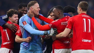 Nottingham Forest's Matz Sels saved the crucial penalty in the shootout