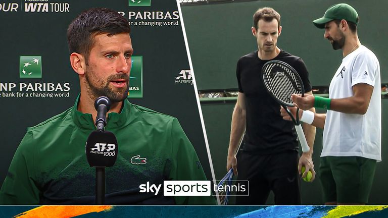 Novak Djokovic with coach Andy Murray