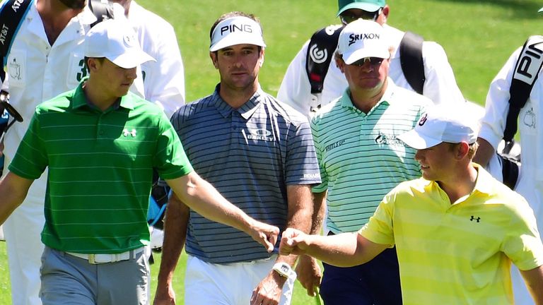 during a practice round prior to the start of the 2017 Masters Tournament at Augusta National Golf Club on April 4, 2017 in Augusta, Georgia. 