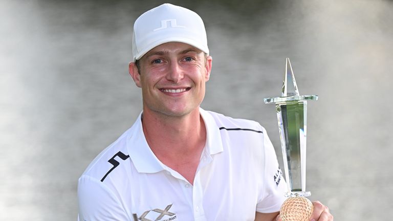 Calum Hill celebrates after winning Joburg Open on DP World Tour (Getty Images)