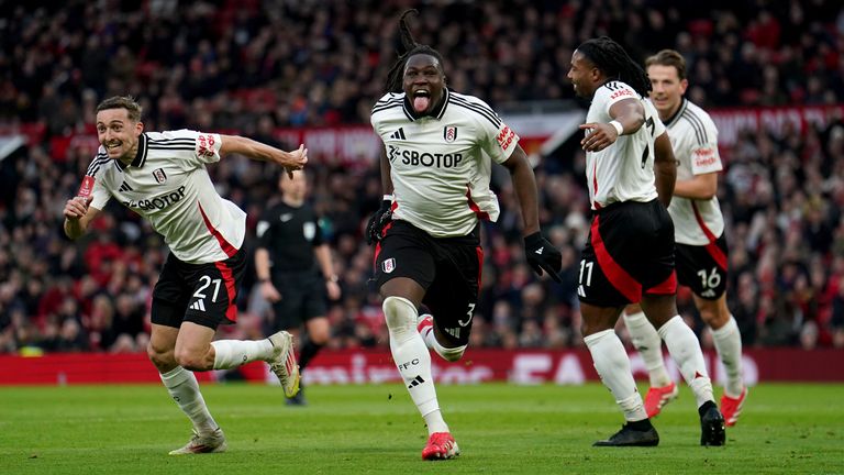 Fulham's Calvin Bassey celebrates scoring their side's first goal of the game
