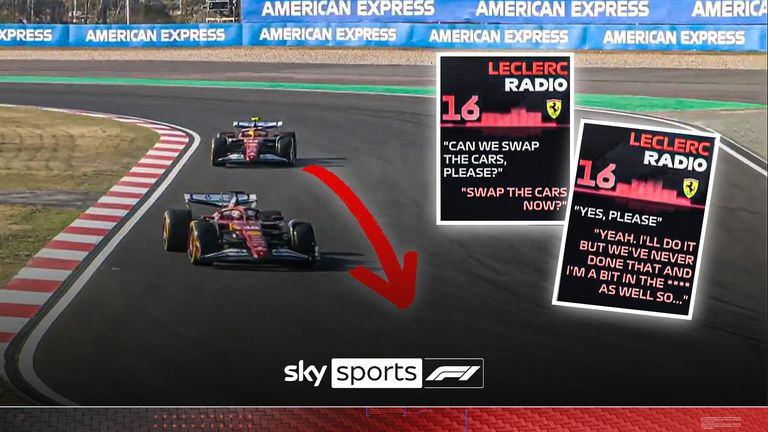 Charles Leclerc was left confused after being told to swap positions with Lewis Hamilton on their out laps at the end of SQ2.