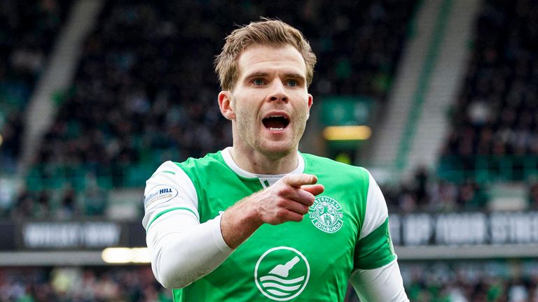 EDINBURGH, SCOTLAND - MARCH 02: Hibernian's Chris Cadden during a William Hill Premiership match between Hibernian and Heart of Midlothian at Easter Road, on March 02, 2025, in Edinburgh, Scotland.  (Photo by Craig Williamson / SNS Group)