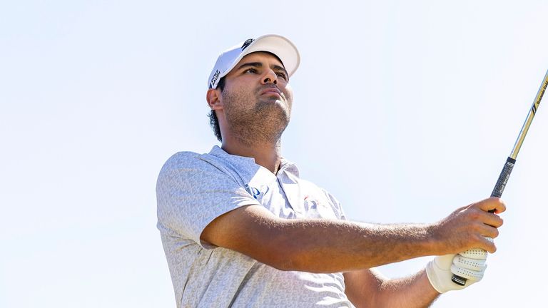 Eugenio Chacarra of Fireballs GC hits his shot from the 14th tee during the practice round before the start of LIV Golf Team Championship Dallas at Maridoe Golf Club on Thursday, September 19, 2024 in Carrollton, Texas. (Photo by Jon Ferrey/LIV Golf via AP)