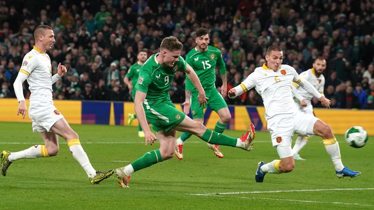 Evan Ferguson scored Ireland's opening goal against Bulgaria