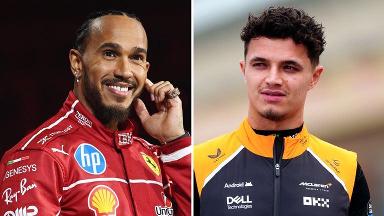 Lewis Hamilton and Lando Norris