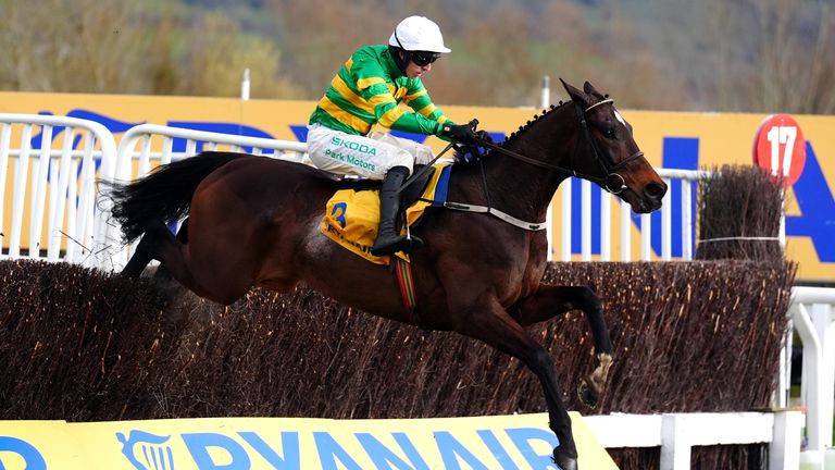 Fact To File cruises over a fence in the Ryanair Chase