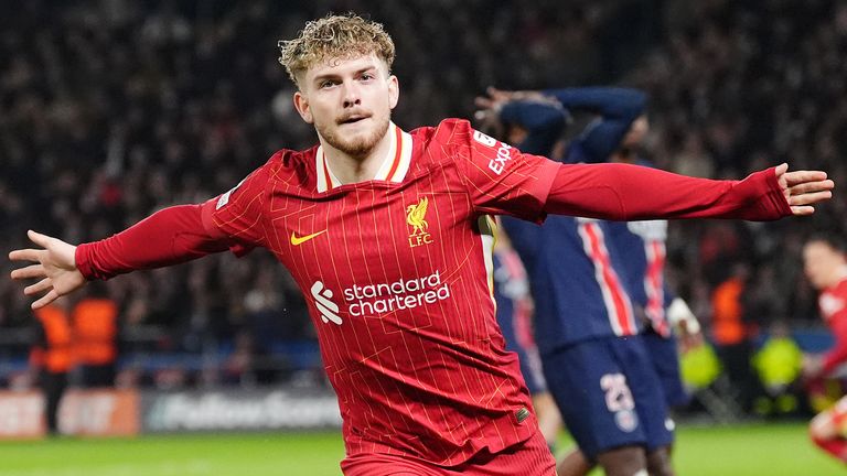 Harvey Elliot celebrates Liverpool by scoring the winning goal against Paris Saint -Germain