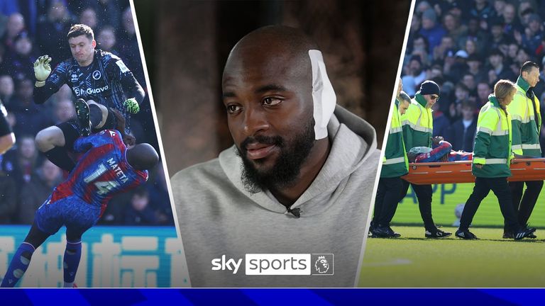 El delantero de Crystal Palace, Jean-Philippe Mateta, habla exclusivamente de Sky Sports en su lesión de terror que sufrió durante su choque de la Copa FA con Millwall.