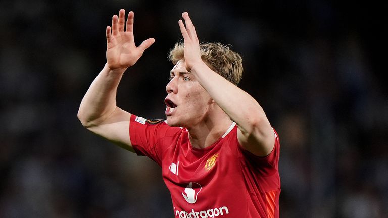 Rasmus Hojlund during Man Utd's draw at Real Sociedad