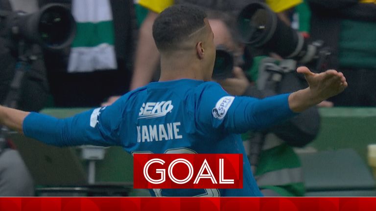 Igamane scores for Rangers against Celtic