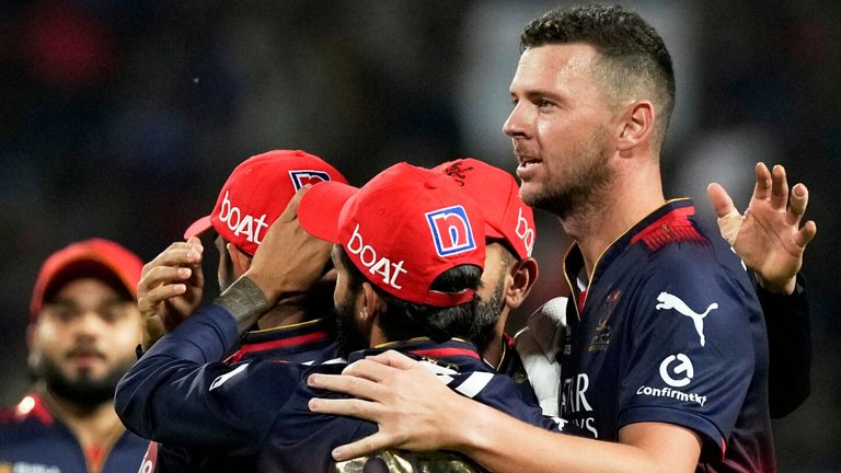 Josh Hazlewood from Royal Challengers Bengaluru (right)