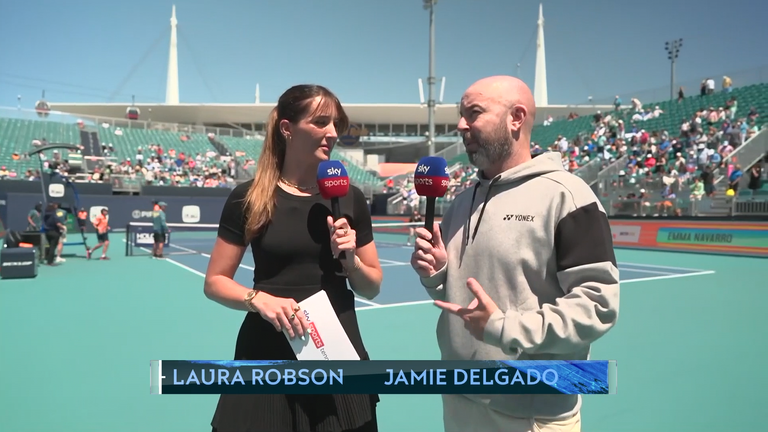 Laura Robson dengan Jamie Delgado di Miami Open