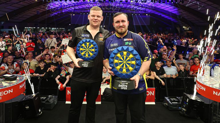 Luke Littler and Mike De Decker at the Belgian Darts Open
