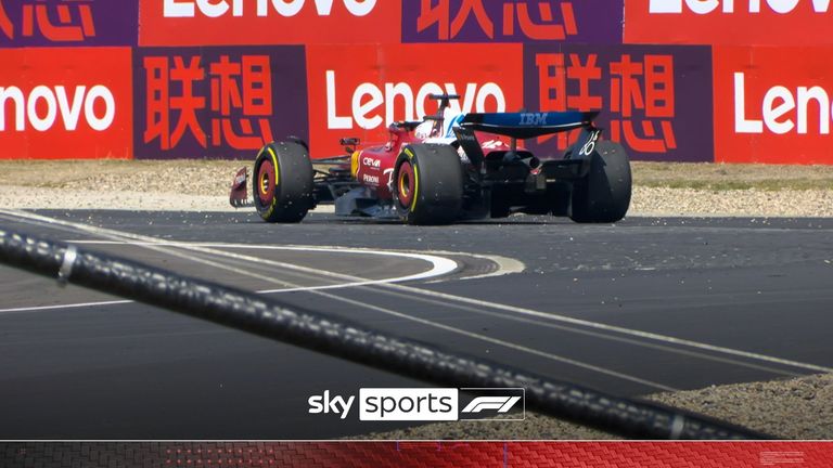 Ferrari's Charles Leclerc had a huge spin at turn two during the only practice session of the weekend in China.