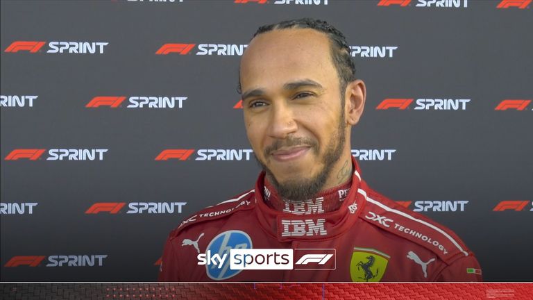 Lewis Hamilton was in jubilant mood after securing his maiden pole with Ferrari for the Sprint at the Chinese Grand Prix.