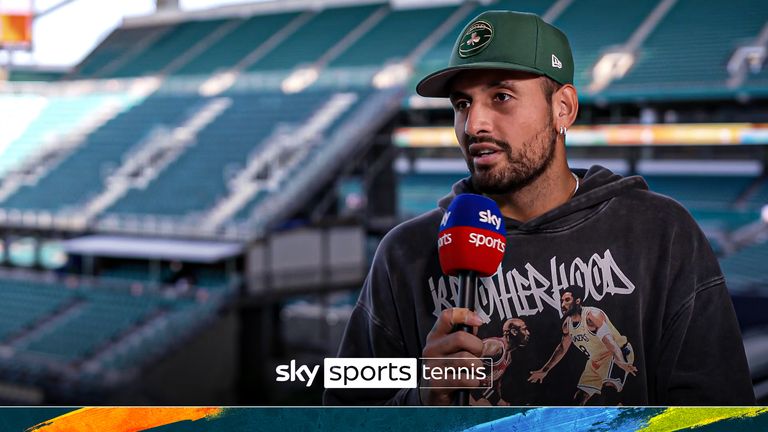 Nick Kyrgios talks in Miami