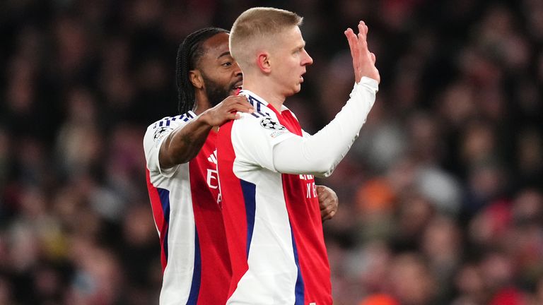 Oleksandr Zinchenko put Arsenal ahead on the night against PSV at the Emirates