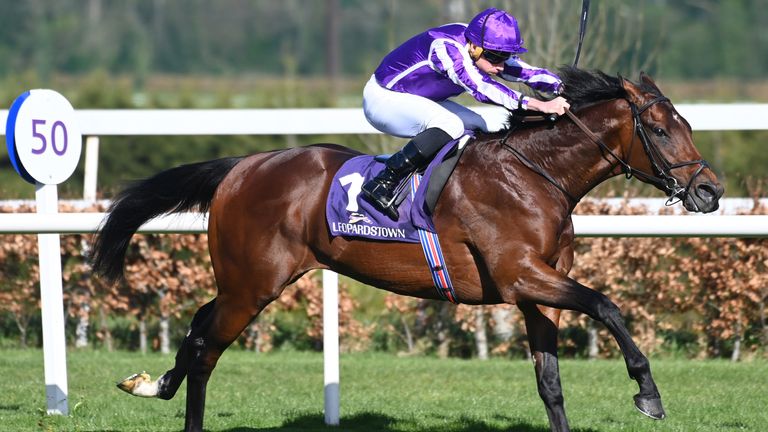 Delacroix and Ryan Moore win the P.W. McGrath Memorial Ballysax Stakes (Group 3)..Healy Racing Photo