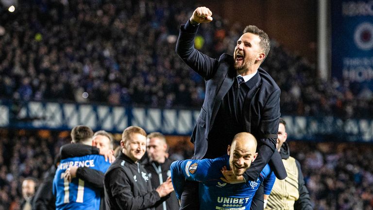 Barry Ferguson is celebrating in another special night for Rangers 