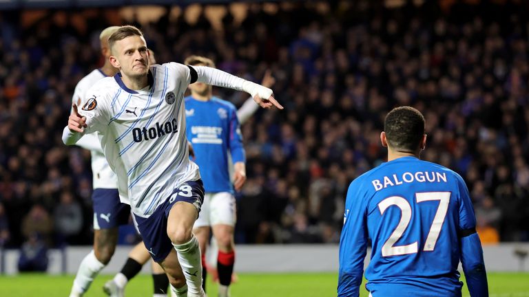 Sebastian Szymanski celebrates his second against Rangers 