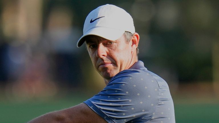 Rory McIlroy reacts after missing his birdie putt on the 15th hole during the third round of The Players Championship golf tournament Saturday, March 15, 2025, in Ponte Vedra Beach, Fla. (AP Photo/Chris O'Meara) 