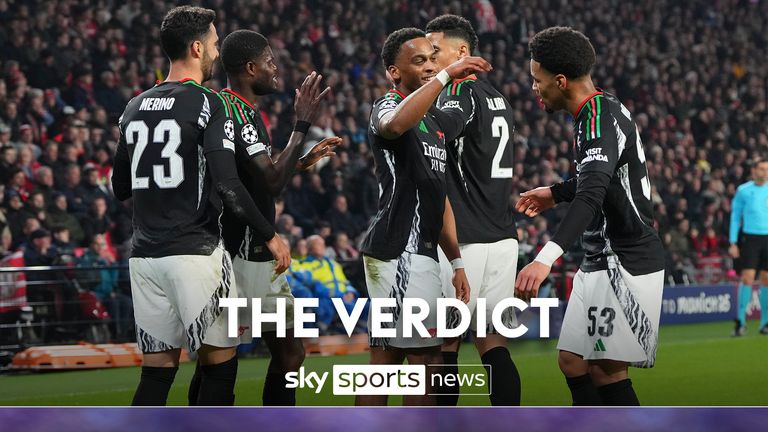 Join Gail Davis at Sky Sports, John Kroos, both of whom analyzed Arsenal's victory in the Champions League history by winning 7-1 over PSV in Einhoven.  