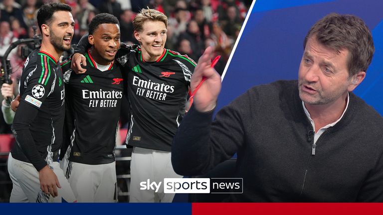 Tim Sherwood reacts to all of Arsenal&#39;s three goals as they look to take control of the first leg of the last 16 in the Champions League against PSV.