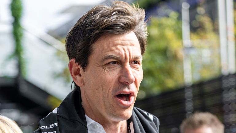MELBOURNE, AUSTRALIA - MARCH 15: Mercedes-AMG Petronas Formula One Team Principal Toto Wolff (AUT) during the Melbourne Walk at the 2025 Formula 1 Louis Vuitton Australian Grand Prix held at the Albert Park Grand Prix Circuit on March 15, 2025 in Melbourne, Australia. (Photo by Santanu Banik/Speed Media/Icon Sportswire) (Icon Sportswire via AP Images)