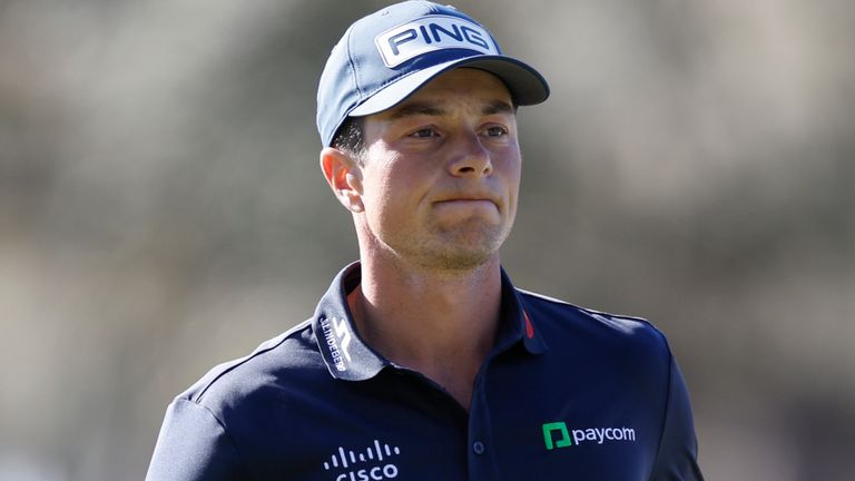 PONTE VEDRA BEACH, FL - MARCH 13: Viktor Hovland of Norway on the 15th hole during the first round of THE PLAYERS Championship on March 13, 2025 at TPC Sawgrass in Ponte Vedra Beach, Fl. (Photo by David Rosenblum/Icon Sportswire) (Icon Sportswire via AP Images)