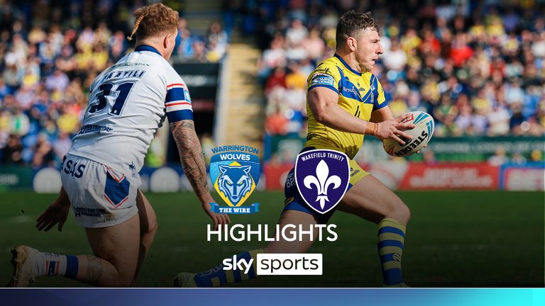 Sorotan pertandingan Liga Super antara Warrington Wolves dan Wakefield Trinity. 