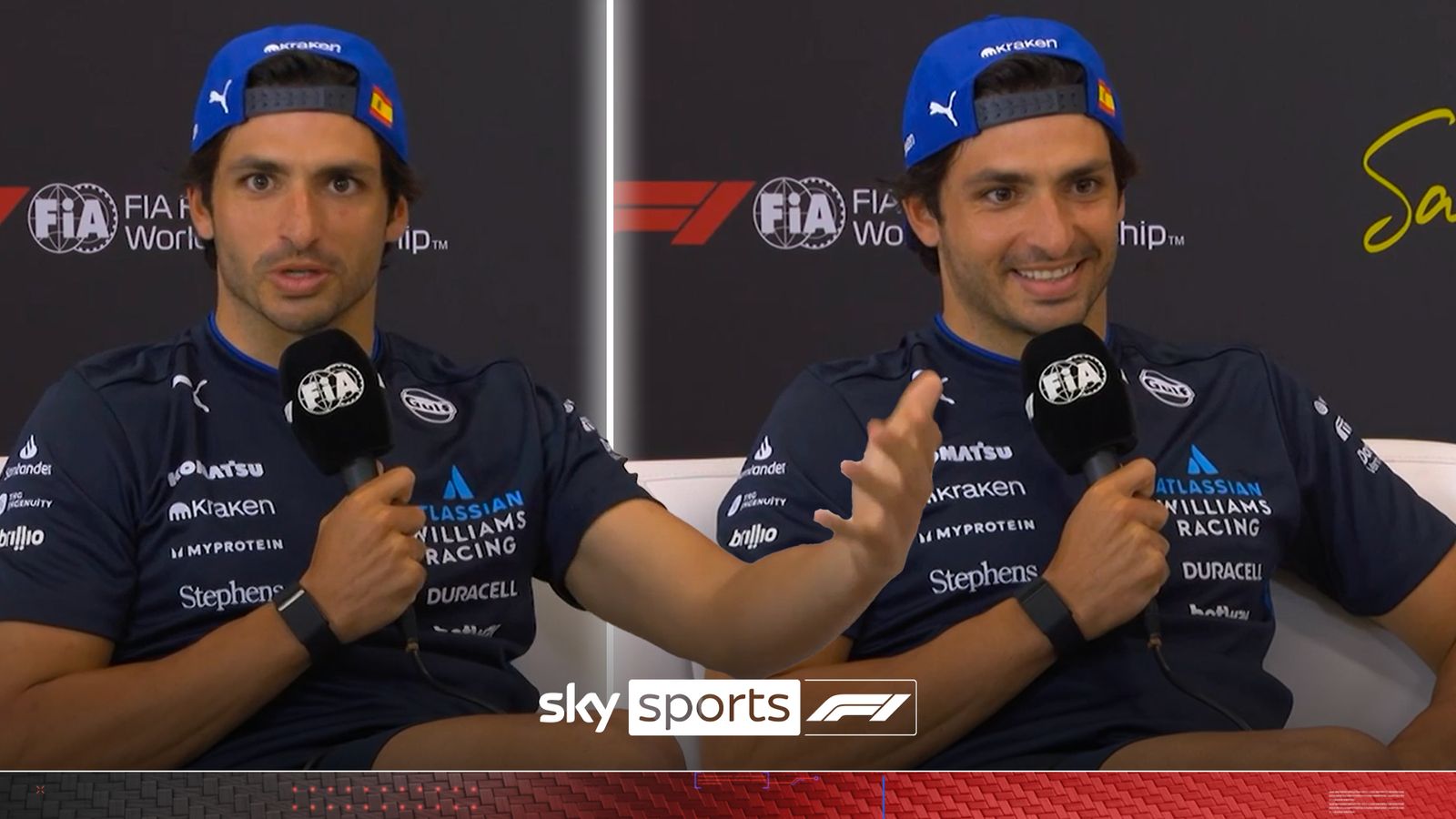 'I'll get another fine for saying this!' | Sainz responds to expensive toilet trip!